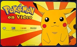 POKEMON ON VIDEO STORE PROMO COUNTER DISPLAY 1998 PIKACHU VIZ 12x6 UNUSED - Picture 1 of 2