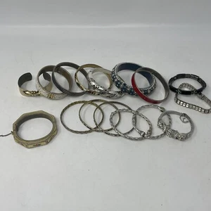 Menge 16 Vintage bis Modern Armreifen Stretch Armbänder Metallverschluss - wie besehen - Bild 1 von 17