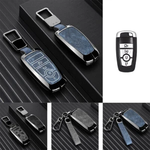 Alloy Leather Car Key Case Cover For Lincoln MKC MKZ MKX Navigator Continental - Picture 1 of 17