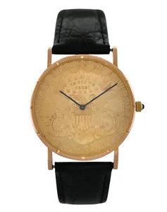 Corum 20 Dollar Coin 1900 Year 46 Gr. 18k Yellow Gold 35MM Manual Winding - Picture 1 of 10