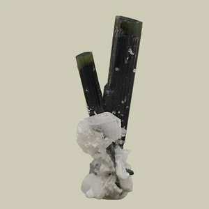 60 kt natürliche grüne Kappe Schorl Turmalin Kristalle mit Feldspat Mineral Probe - Bild 1 von 8