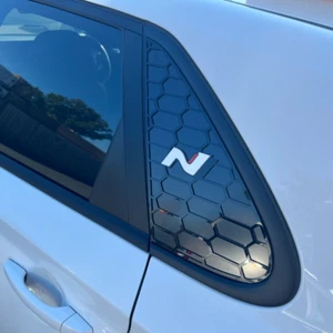 Hyundai i30N Hatchback Rear Quarter Window Inserts (Pair) With Coloured N Logos - Picture 1 of 5