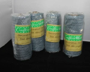 Crafters Square Deco Mesh 4 Rolls Metallic Silver 6"X 5' DIY Wreaths Bows NEW - Picture 1 of 2