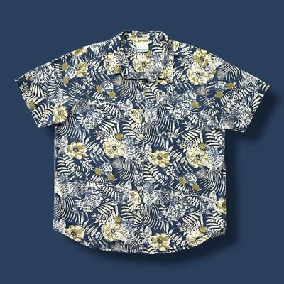 Camisa Hawaiana Columbia Estampado Floral Abotonada Aloha Campamento Mezcla Algodón Grande Foto 1 de 4