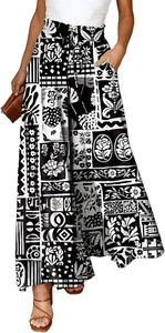 Pants for Women Casual Elastic Waist Wide Leg Pants with Pockets - Picture 1 of 4