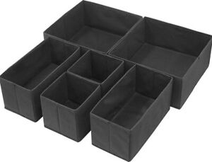 Kast Organizers - Zwart -  Set 6 stuks - Opberg Mand - Opberg Box