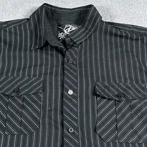 Drill Clothing Company Hemd Herren Large schwarz gestreift Knopfleiste Freizeit kurz - Bild 1 von 9