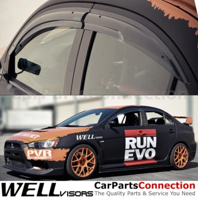 WellVisors Window Visors 08-17 Mitsubishi Lancer Sedan Sun Visors Deflectors - Image 1 of 4