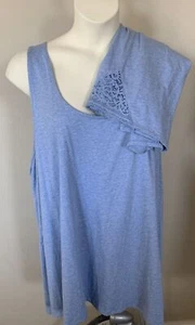 Cacique Tank Top & Shorts PAJAMA SET 26/28 Blue Cotton/Modal PLUS 2pc SLEEPWEAR - Picture 1 of 4