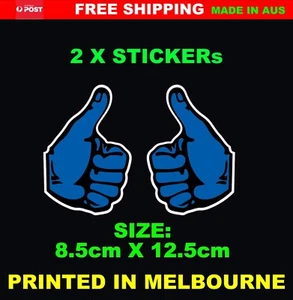 THUMBS UP Stickers, X 2 BLUE, Kenworth, Mack, Tow Truck,Ute, Bar ,Car - Picture 1 of 3