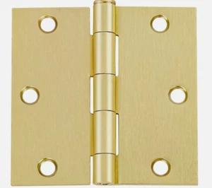 Golden (25 Pack) 3.5" Satin Nickel Interior Door Hinges with 1/4" Radius - Picture 1 of 6