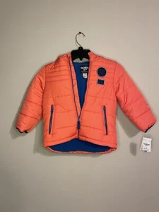 Oshkosh Kids Orange Zip Up Puffer Jacket 4t - Picture 1 of 5