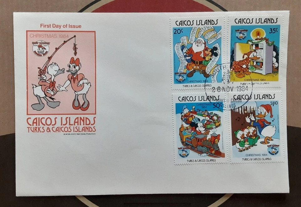 CAICOS Islands 1984 Cacheted FDC Disney Christmas Superb 3380 - Image 1 of 1