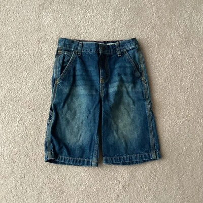 OSHKOSH DENIM SHORTS, BOYS 10 , CARPENTER, 8.5 INCH INSEAM, ZIP FLY,ADJUST WAIST - Image 1 of 3