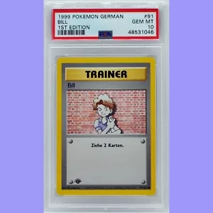 Pokemon 1. Auflage Basisset German Bill 91/102 PSA 10 Edelsteine neuwertig - Bild 1 von 4