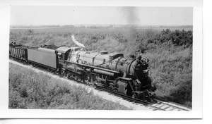 25D551 RP 1947 CHICAGO & NORTH WESTERN RAILROAD 2-8-4 LOCO #2808 AKRON IL - Picture 1 of 1