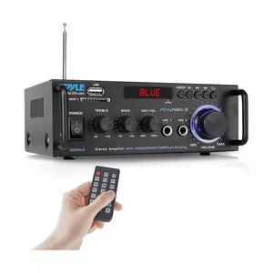 Pyle Stereo Power Amplifier 200 W Peak w/ Bluetooth Wireless, LED Black - Picture 1 of 4
