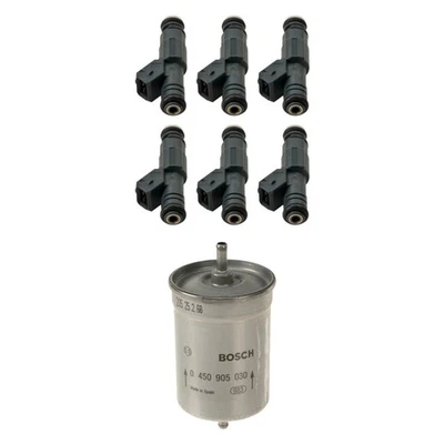 For BMW 325i 1990-1993 Bosch BNDL-0595-196607 Fuel Injector w Fuel Filter Kit Foto 1 de 4