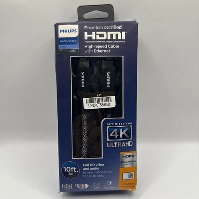 Philips Audio Video Premium Certified HDMI High Speed Cable Ethernet  Open Box - Image 1 of 2