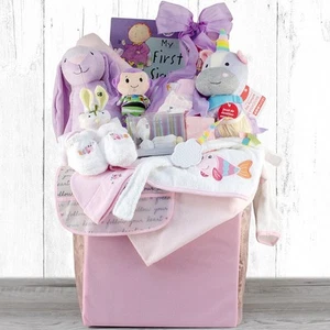 Felicitaciones: Cesta de regalo para bebé niña - Imagen 1 de 1