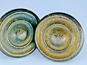 2 perillas de tirar antiguas primitivas en espiral de bronce para tocador de casa de campo - Imagen 1 de 16