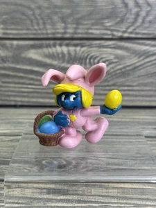 Smurfs Bunny Suit Smurfette Smurf Vintage Figure PVC Toy Figurine Peyo BST6 - Picture 1 of 7