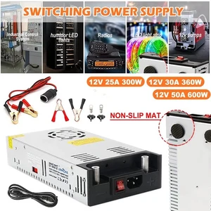 Convertidor de 110 V a 12 V CC de CA a CC 600 W 0-50A fuente de alimentación transformador ajustable - Imagen 1 de 15