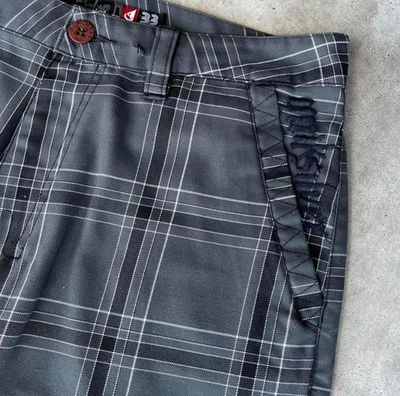 Pantalones Cortos Quiksilver Y2K De Colección Relajados Sueltos Bordados a Cuadros 5 Bolsillos Hombres 33x10 Foto 1 de 4
