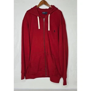 Polo Ralph Lauren Red Full Zip Hoodie Pony Logo Mens 2XLT Excellent Condition - Picture 1 of 5