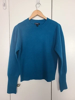 NWOT AQUA $138 turquoise cashmere puff  sleeves cropped sweater pullover size S - Image 1 of 4