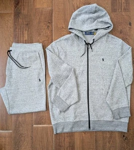 Polo Ralph Lauren Jogger Jogginganzug XL Double Knit Tech Fleece Grau Schwarz Pony - Bild 1 von 18