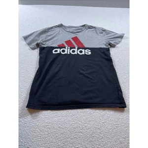 Adidas T- Shirt Boys Gray/Black L 14/16 - Picture 1 of 7
