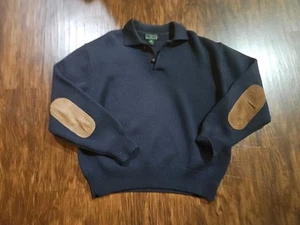 Vintage Abercrombie and Fitch Wollpullover Herren L Fischer Blau - Bild 1 von 9