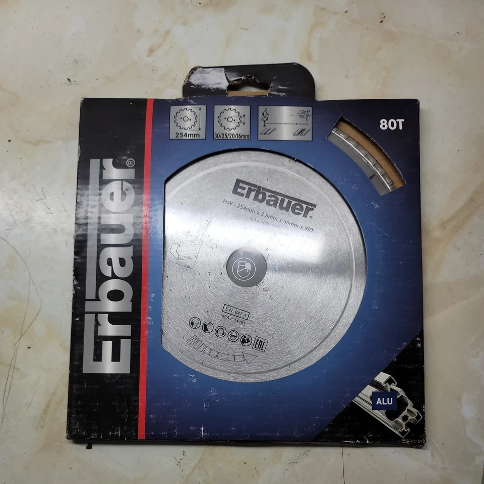 Erbauer Aluminium TCT Circular Saw Blade 254mm x 30mm 80T - 812760  - Image 1 of 4