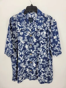 Majestic International Hawaiihemd Herren XL blau geblümt kurzarm Camp - Bild 1 von 10