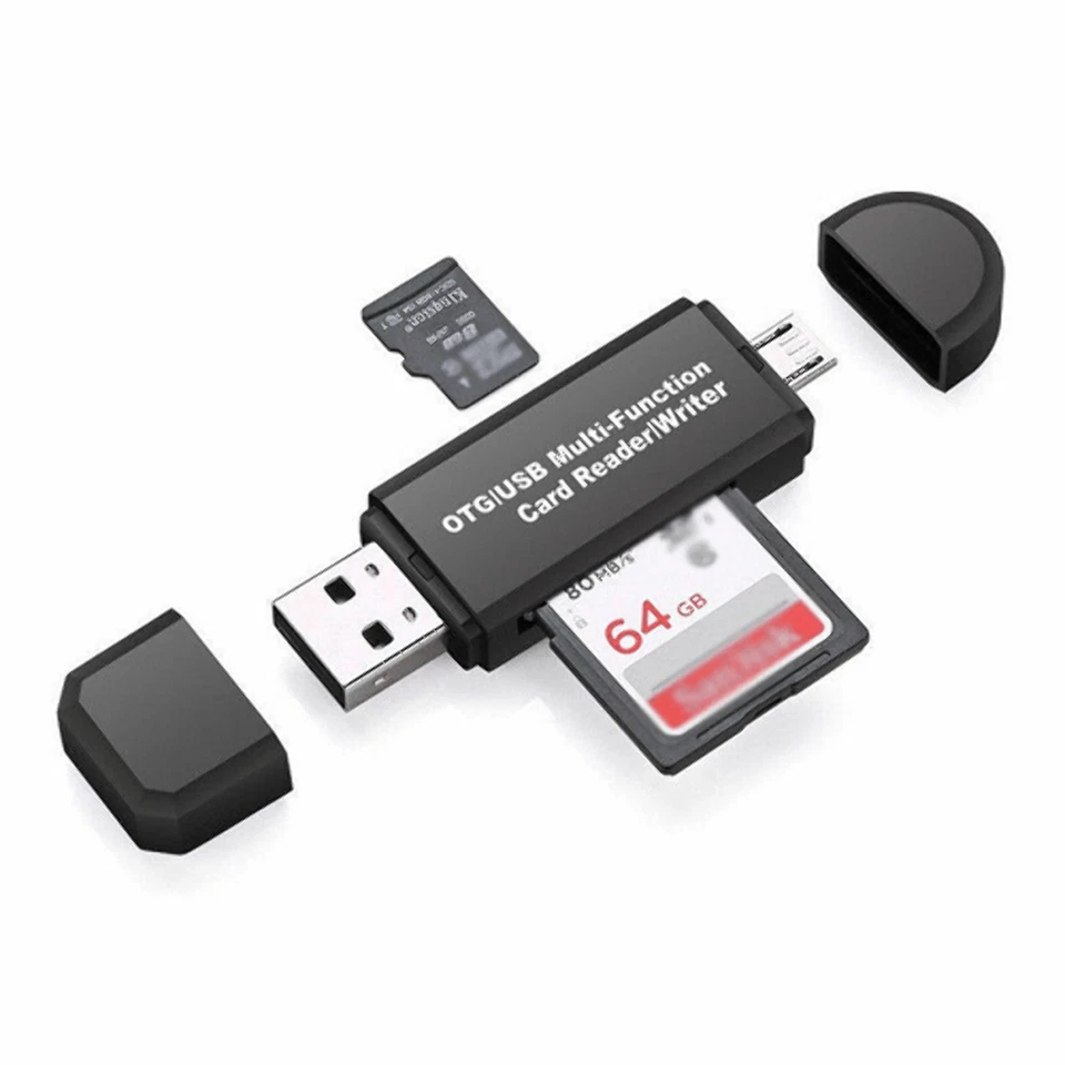 OTG/USB MULTIFUNKTION KARTENLESER SCHREIBER MICRO SD/SD USB 2.0 ADAPTER - Bild 1 von 1