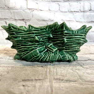 Vintage Nelson McCoy Pottery Green Double Cornucopia Planter USA See Video - Picture 1 of 5