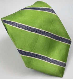 Nautica Silk Tie Green Blue White Stripes Men Necktie 60 x 3.25 - Picture 1 of 5