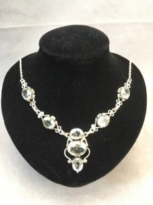 Sterlingsilber mit 7 Aquamarinsteinen Halskette - Bild 1 von 12