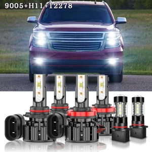 For Chevy Suburban 2015-2020 Combo LED Headlight Bulbs High+Low Beam + Fog Light - Picture 1 of 13