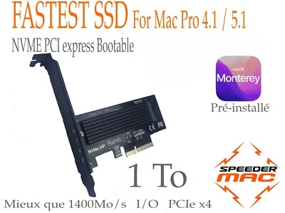  1 To Ultra-Fast SSD NVME PCIe x4, 1500Mo/s Mac Pro 5.1, Monterey pré-Installé - Bild 1 von 4
