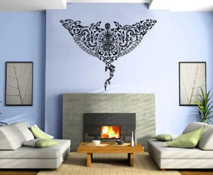 Tribal Manta Ray Ocean Marine Sea Decor Wall Mural Vinyl Decal Art Sticker M441 - Picture 1 of 3