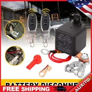 12V Dual Wireless Car Remote Battery Disconnect Relay Kill Master Cut-off Switch - Picture 1 of 14