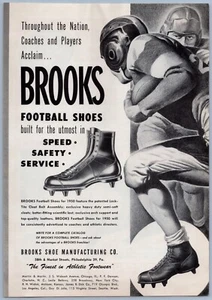 Vintage 1950 Brooks Football Shoes Athletic Footwear Print Ad - Picture 1 of 2