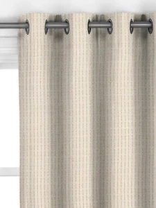 John Lewis Eyelet Curtains Fleck Stripe Honey W 190 L 142cm RRP £326 - Picture 1 of 11