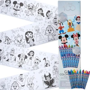 Disney 100 Giant Coloring Roll Set with 16 Crayons, 20 ft Drawing Paper for Kids - Picture 1 of 8