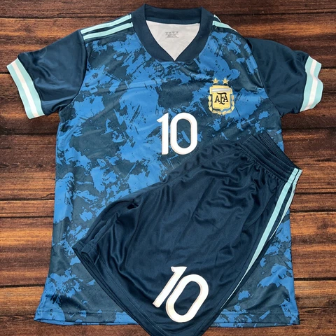 Argentina National Soccer Jersey Men's Away Soccer Kit Messi Shorts Replica L Cover