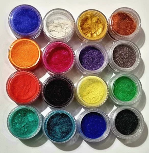 Mica Powder Pearl Pigments 16 x 2g Jars set Cosmetic/ Soap/ Candle making/ Craft - Picture 1 of 17