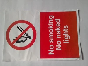 Sign No smoking no naked lights -self Adhesive Vinyl Waterproof Exterior Sticker - Picture 1 of 2