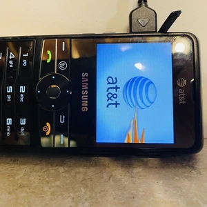 Teléfono Celular Samsung Access SGH-A827 Vintage Negro ENCENDIDO con Cargadores - Imagen 1 de 6